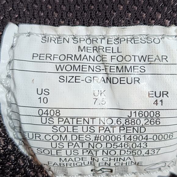 Merrell Women's Siren Sport Expresso Shoe Sneaker Size 10 - Picture 3 of 7